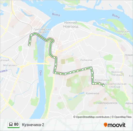 Автобус 80: карта маршрута