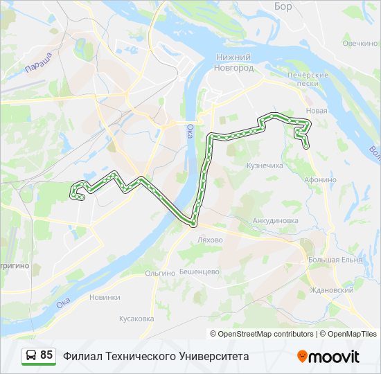 85 bus Line Map