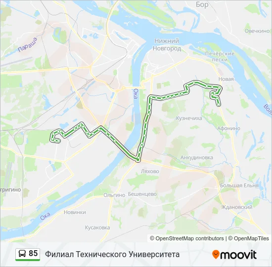 Автобус 85: карта маршрута