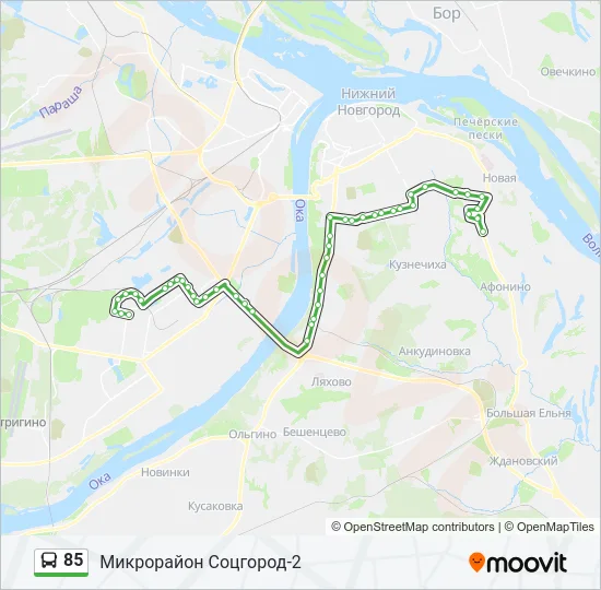 Автобус 85: карта маршрута