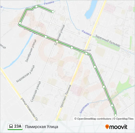 Автобус 23А: карта маршрута