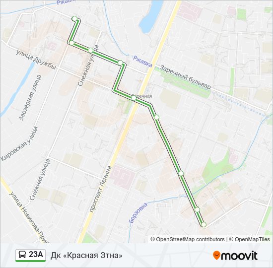 23А bus Line Map