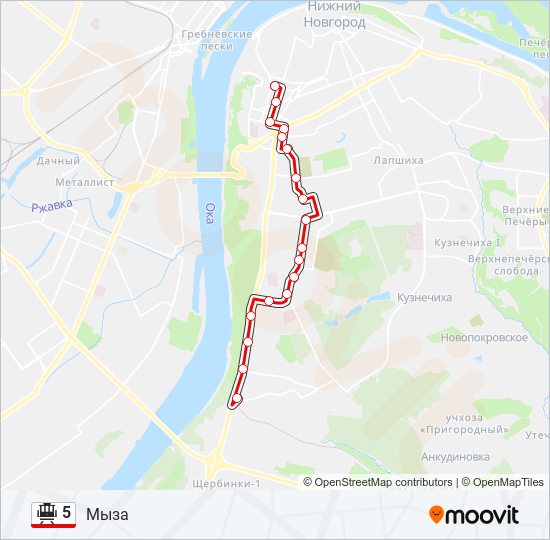 5 tram Line Map