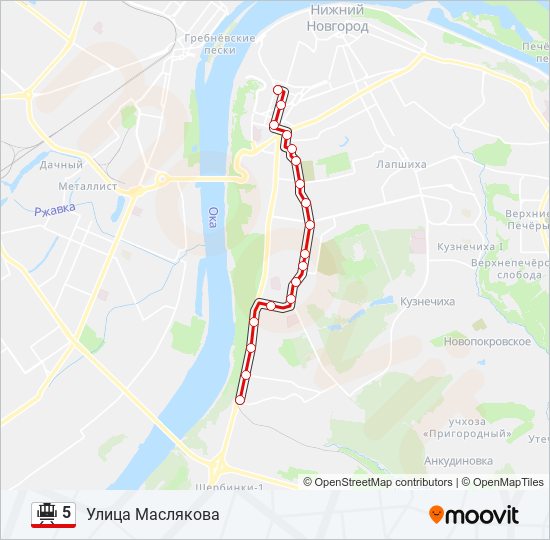 5 tram Line Map