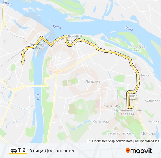 Маршрутка Т-2: карта маршрута