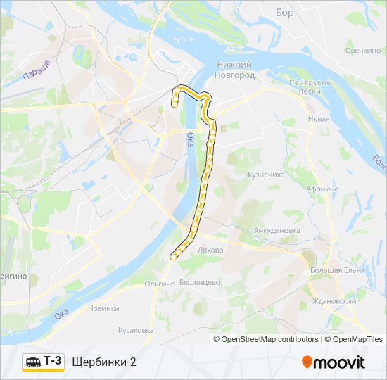 Маршрутка Т-3: карта маршрута