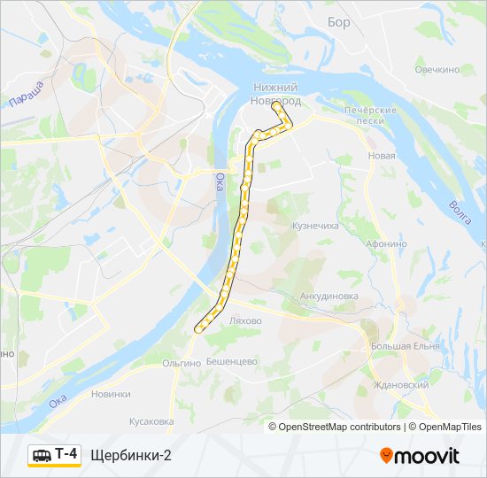 Маршрутка Т-4: карта маршрута