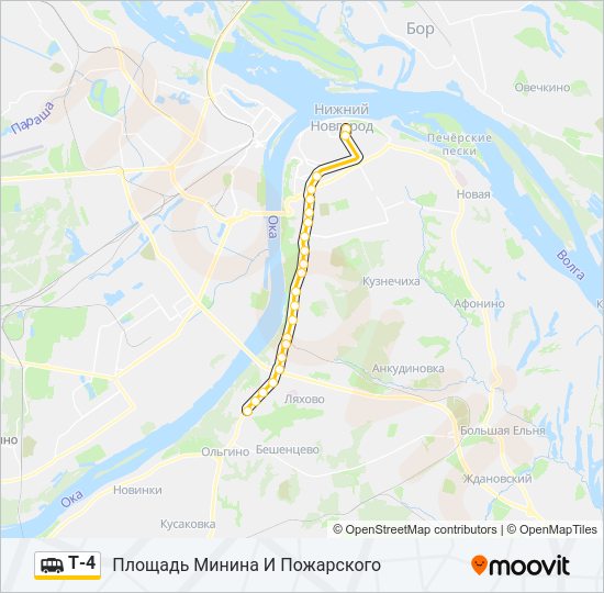Маршрутка Т-4: карта маршрута
