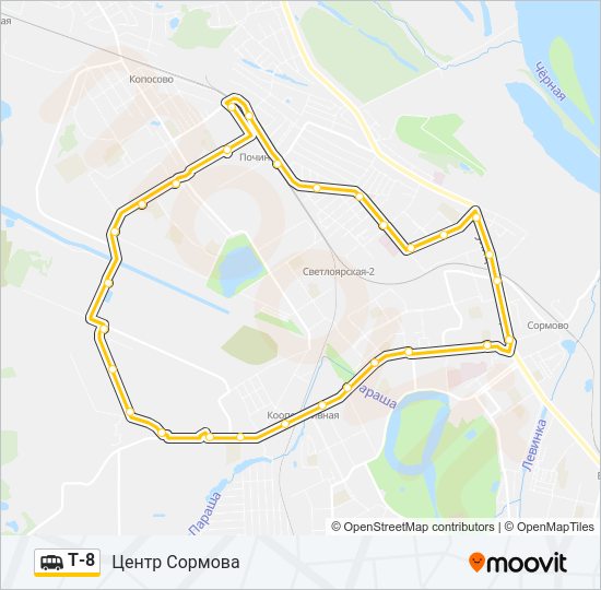 Маршрутка Т-8: карта маршрута