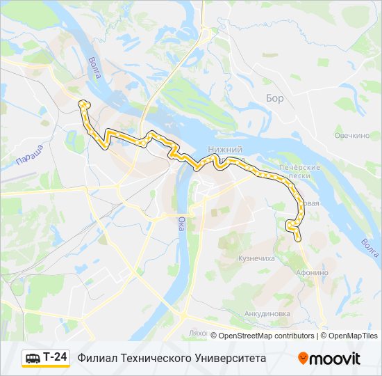 Маршрутка Т-24: карта маршрута