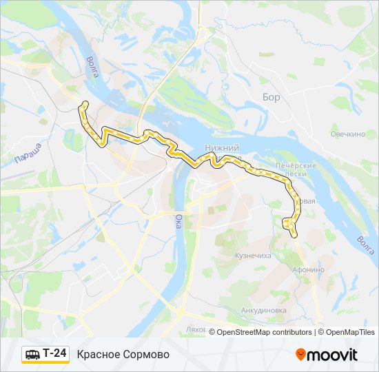 Маршрутка Т-24: карта маршрута