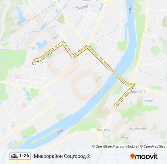 Маршрутка Т-25: карта маршрута