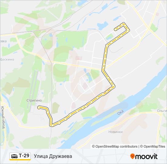 Маршрутка Т-29: карта маршрута