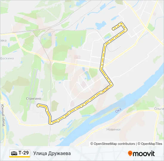 Маршрутка Т-29: карта маршрута