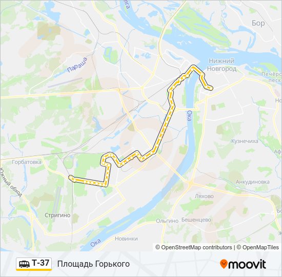 Маршрутка Т-37: карта маршрута