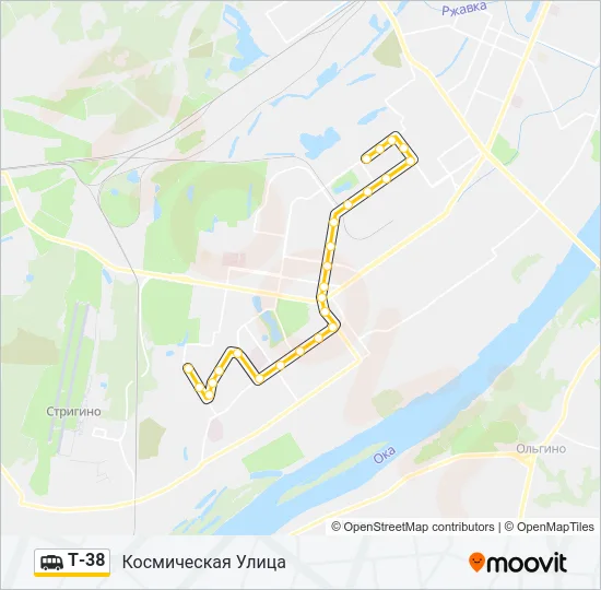 Маршрутка Т-38: карта маршрута