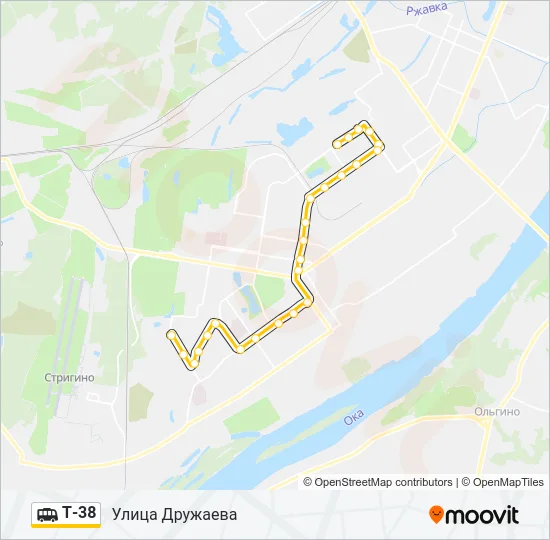Маршрутка Т-38: карта маршрута