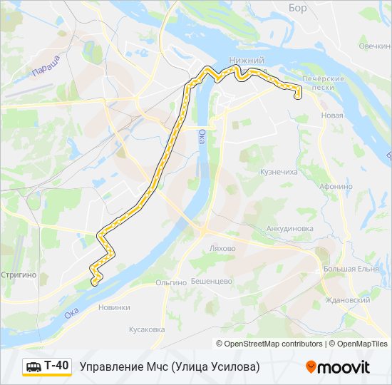 Маршрутка Т-40: карта маршрута