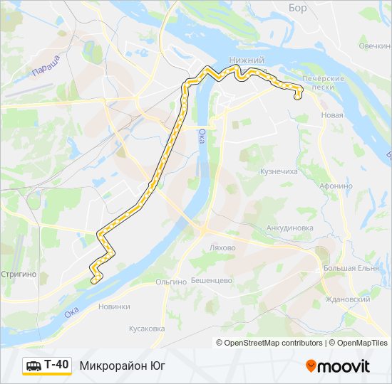 Маршрутка Т-40: карта маршрута
