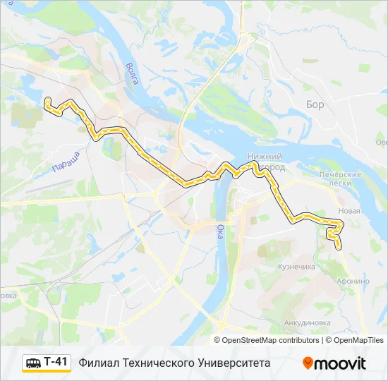 Маршрутка Т-41: карта маршрута