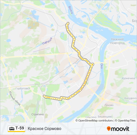 Маршрутка Т-59: карта маршрута