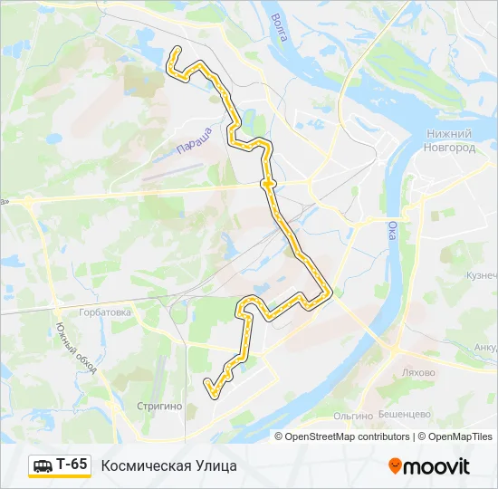 Маршрутка Т-65: карта маршрута