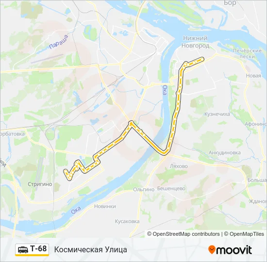 Маршрутка Т-68: карта маршрута