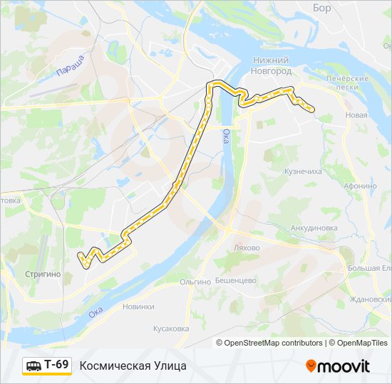 Маршрутка Т-69: карта маршрута