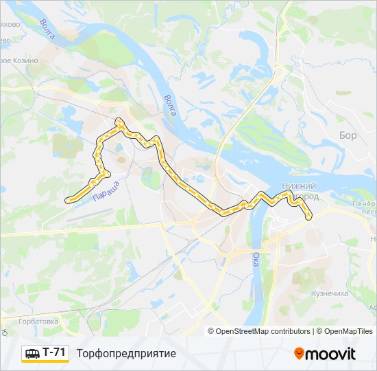 Маршрутка Т-71: карта маршрута