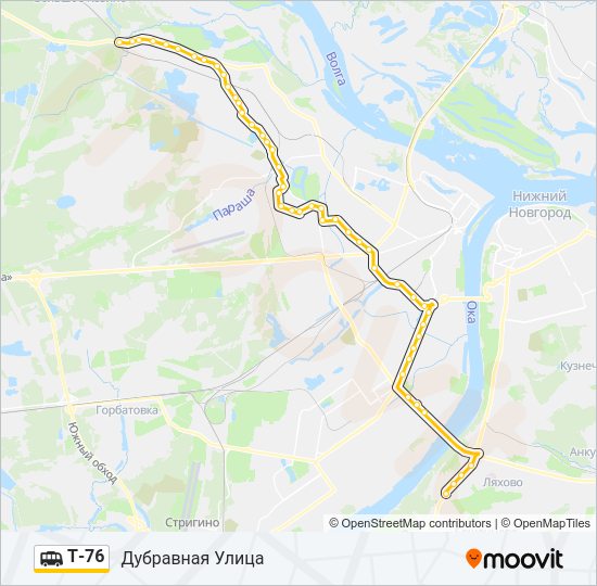 Маршрутка Т-76: карта маршрута