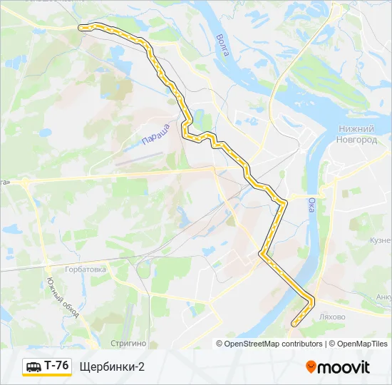 Маршрутка Т-76: карта маршрута