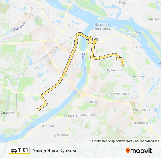 Маршрутка Т-81: карта маршрута