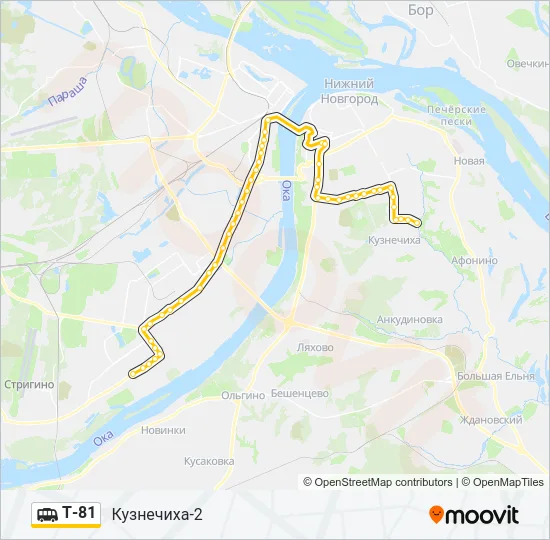 Маршрутка Т-81: карта маршрута