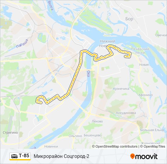 Остановки 85 маршрутки. Route 85