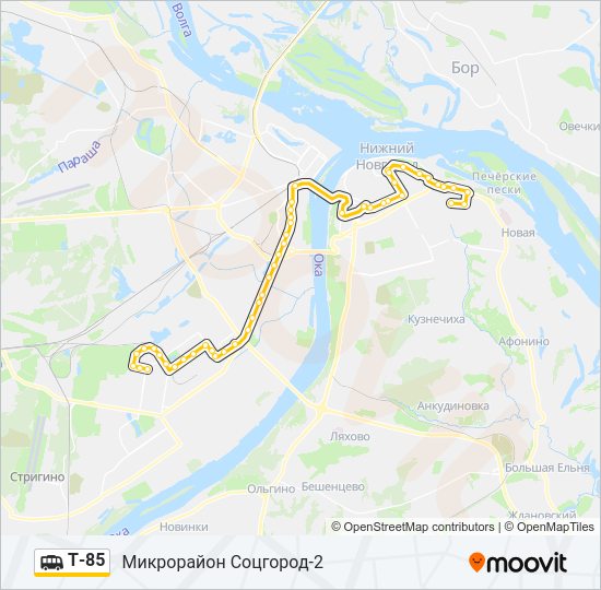 Маршрутка Т-85: карта маршрута