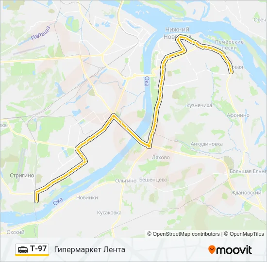 Маршрутка Т-97: карта маршрута