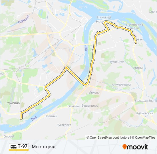 Маршрутка Т-97: карта маршрута