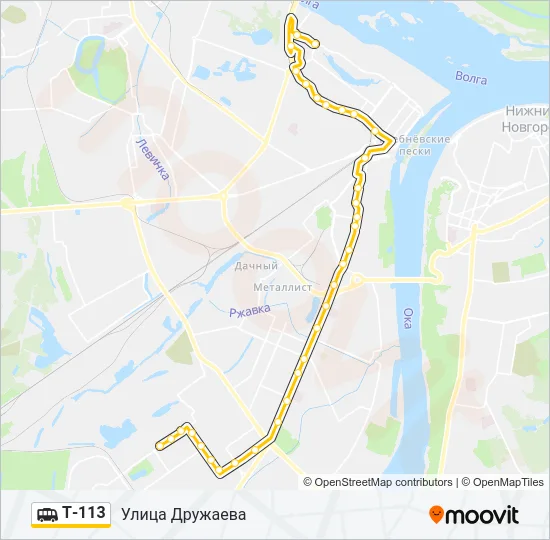 Маршрутка Т-113: карта маршрута
