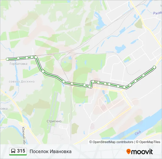 Автобус 315: карта маршрута