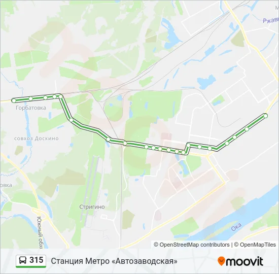 Автобус 315: карта маршрута