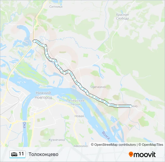 Маршрутка 11: карта маршрута