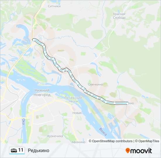 Маршрутка 11: карта маршрута
