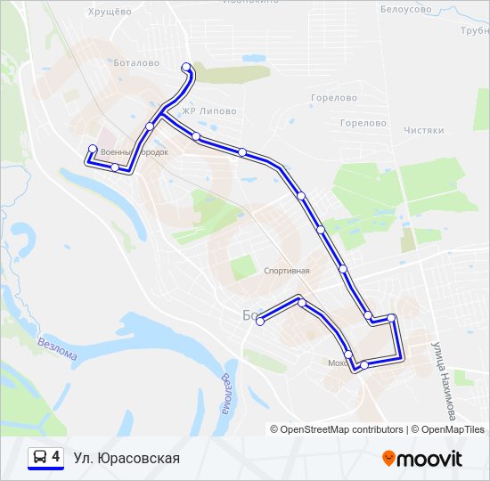 Автобус 4: карта маршрута