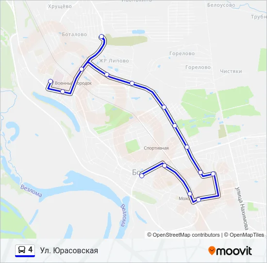 Автобус 4: карта маршрута