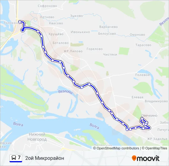 Автобус 7: карта маршрута