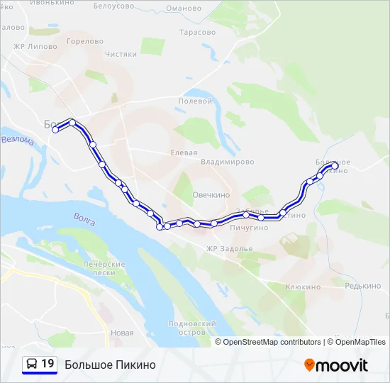 Автобус 19: карта маршрута