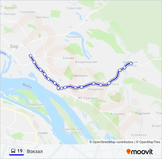 Автобус 19: карта маршрута