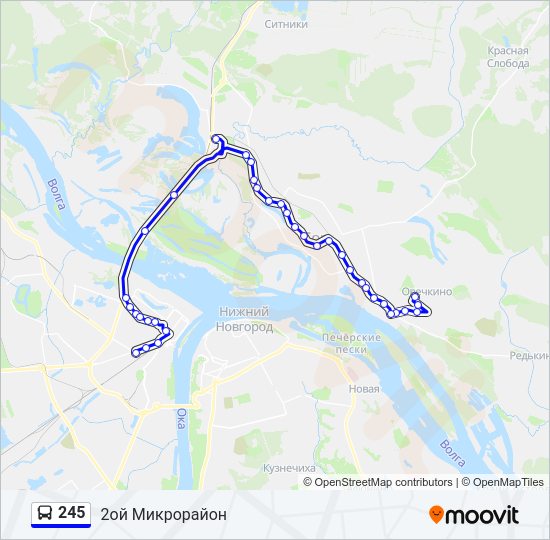 Автобус 245: карта маршрута