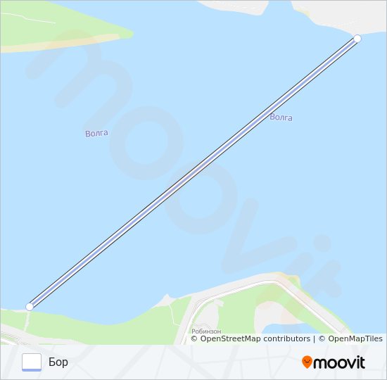 НИЖНИЙ НОВГОРОД — БОР ferry Line Map