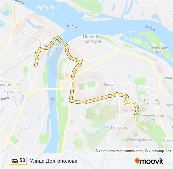 Маршрутка 50: карта маршрута